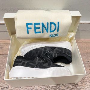SOLD FENDI Fabric Slip on Junior Sneakers With FF Logo